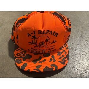 Y2K Yupoong A-1 Repair Camo Hunting Snapback Hat Blackduck MN Made In Korea